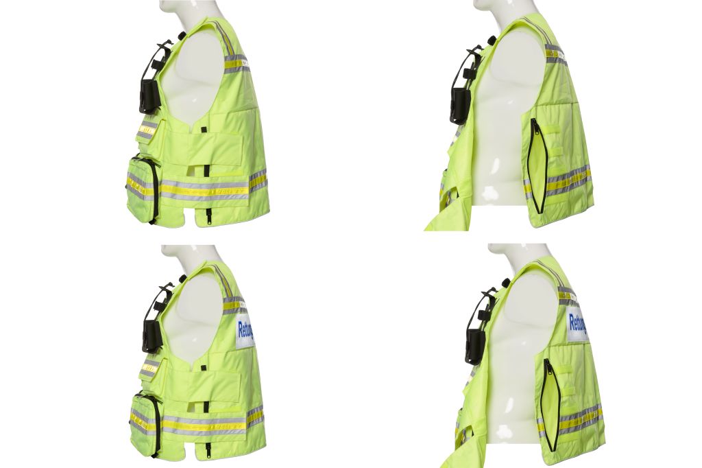RM24 Leuchtweste mit zwei Fronttaschen, neongelb, Grösse L - SIAX