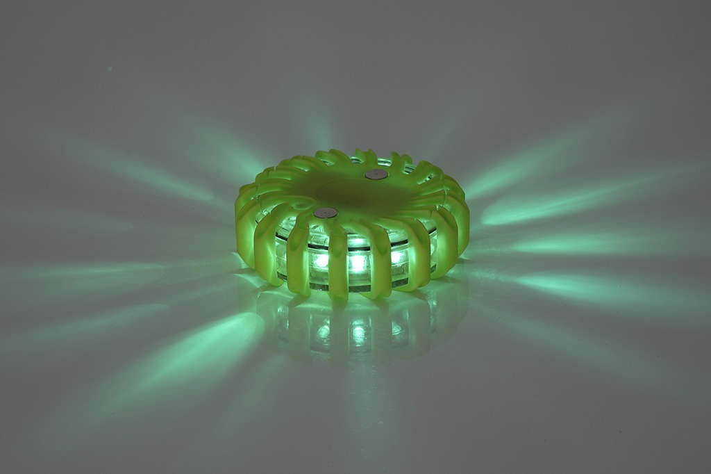 Warnblinkleuchte grün, Notfallleuchte LED mit Ladegerät, Akku