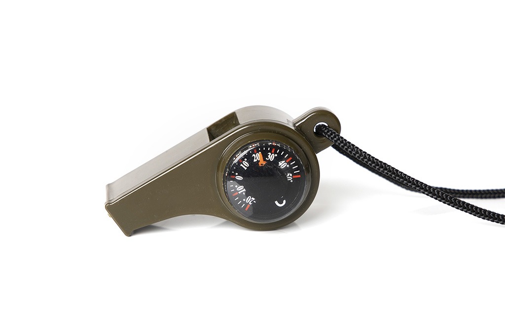 Trillerpfeife SOS Signalpfeife Rettungspfeife mit Thermometer Kompass 