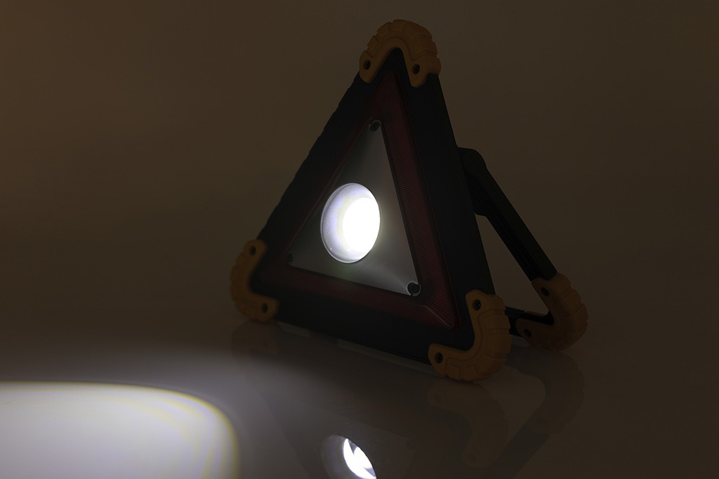 Warnleuchte / Warndreieck mit LED 4x Modi - Metal Badge