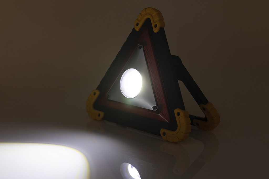 Warnleuchte / Warndreieck mit LED 4x Modi - Metal Badge