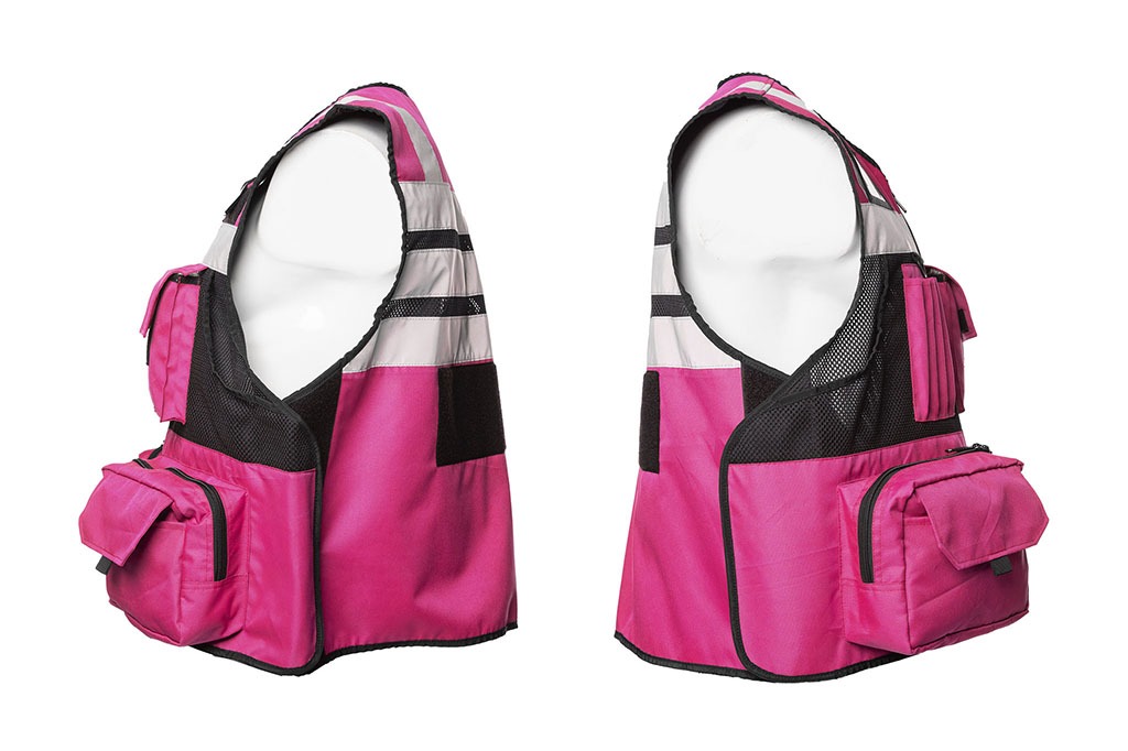 Tactical vest pink with reflectors and Velcro