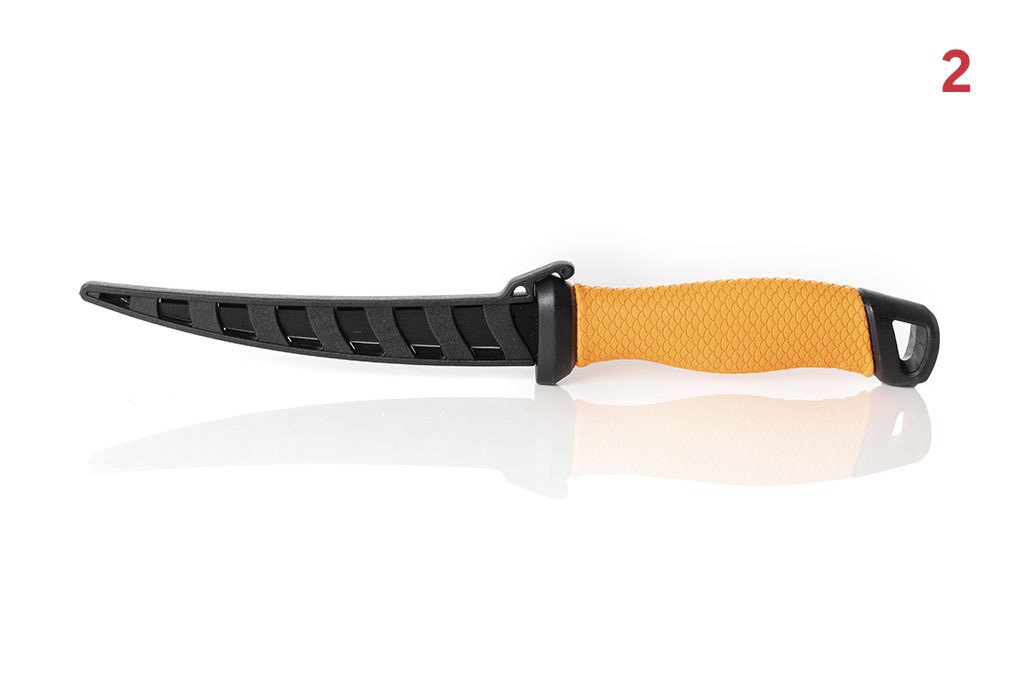 Set di coltelli per sfilettare con lama flessibile e manico in plastica  arancione - Metal Badge