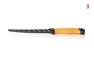 Fillet knife set with flexible blade and plastic handle in orange - Metal  Badge