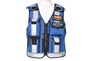 Tactical vest blue with reflectors and Velcro - Metal Badge