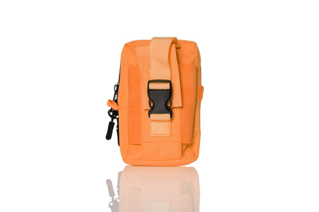 Poche modulaire multifonctionnelle en nylon Cordura 1000 D pour gilets d’intervention, ceintures ou sac à dos - orange lumineux