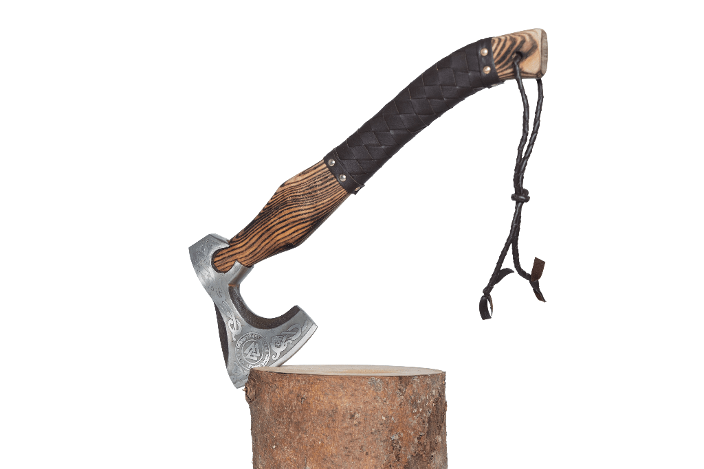 Ascia vichinga, ascia vichinga, 52 cm, ascia spaccata, ascia da barba, in  acciaio al carbonio, acciaio al carbonio, acciaio al carbonio, 1045, fodero