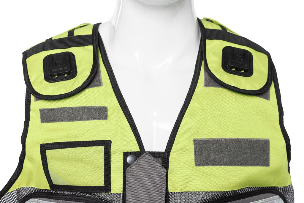 Tactical vest yellow / grey with reflectors and Velcro - Metal Badge