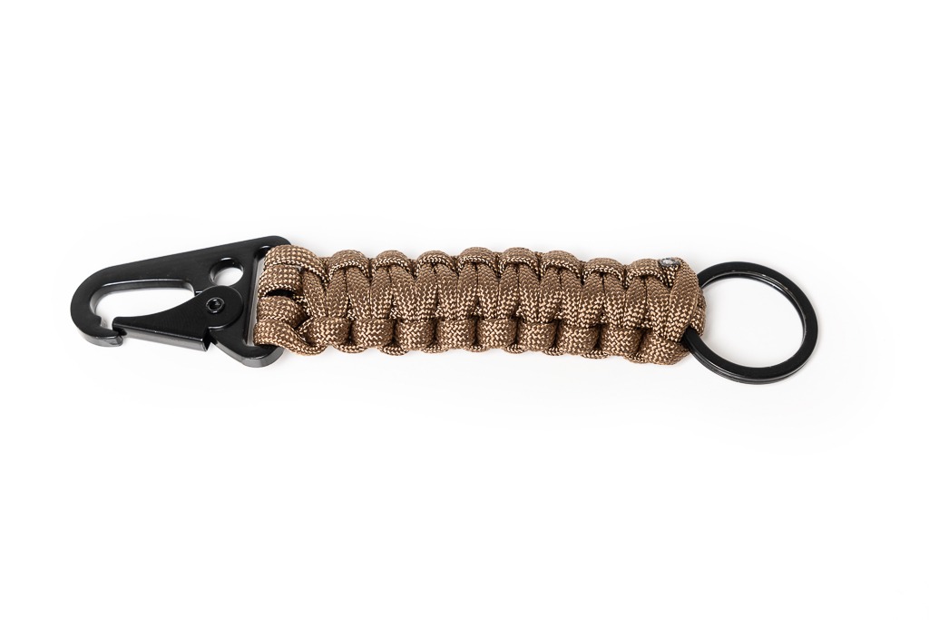 Porte-clés tactique en corde de parachute, avec crochet en métal et porte- clés - Metal Badge