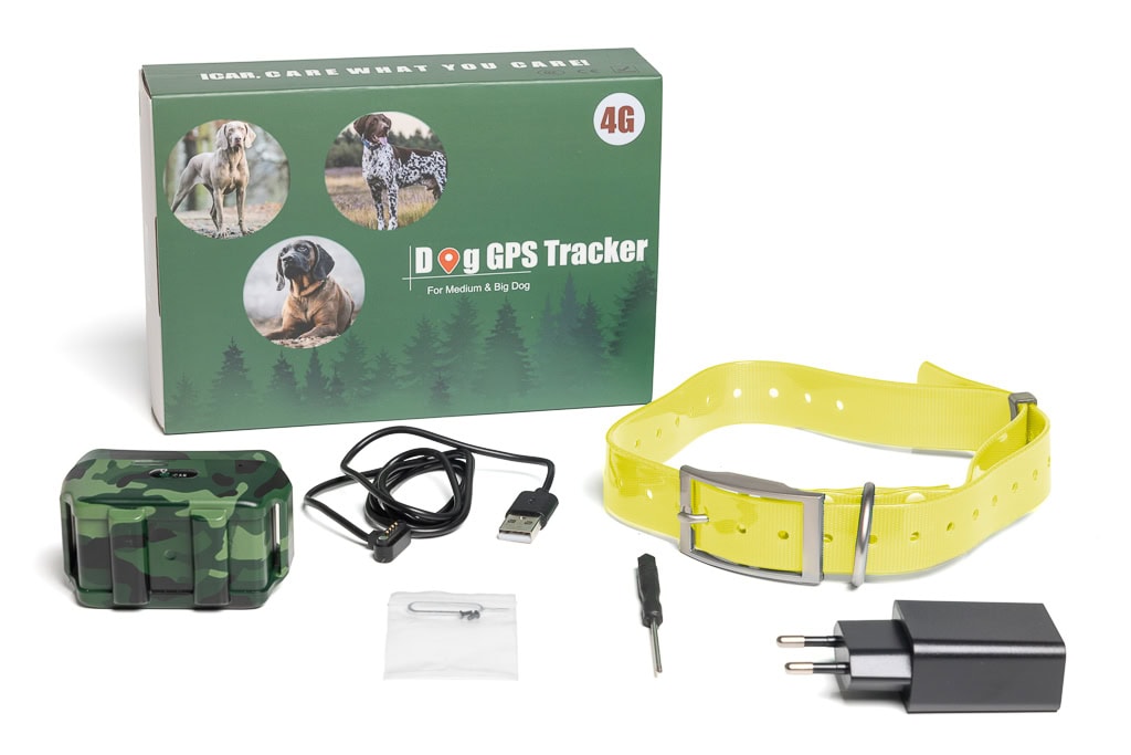 GPS Dog Tracker 4G Hunting Dogs GPS IK 122T with Collar - Lemon