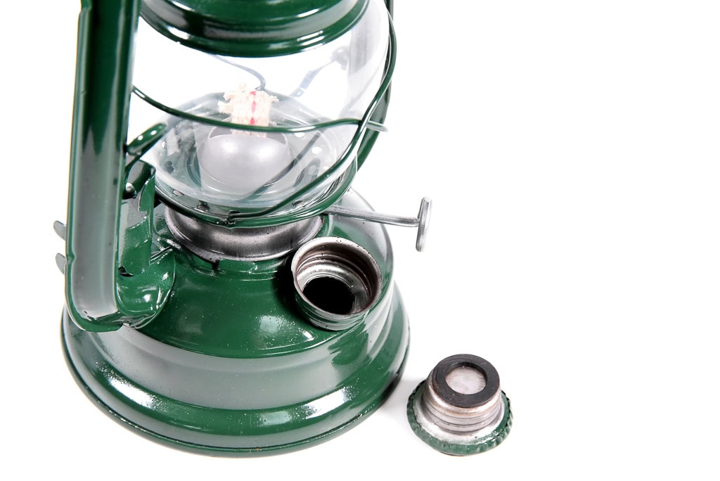 Lanterne tempête à pétrole, petite vert