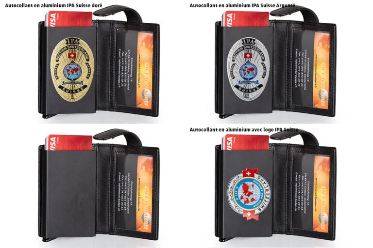 Étui en cuir « Viper » avec protection RFID Viper 00 FR Metal Badge