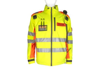 Softshell-Einsatzjacke Leuchtgelb / Orange mit 3M Reflektier-Streifen