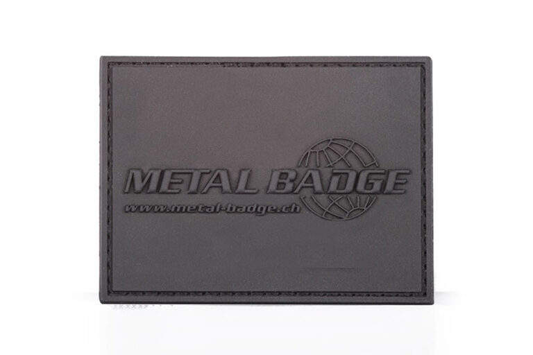 Patch in PVC gommato «Metal Badge» 3D nero Metal Badge Patch Metal Badge