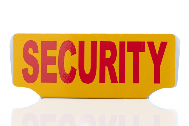 Cartello SECURITY in plastica SECURITY Kunststoff Schild 01 Metal Badge
