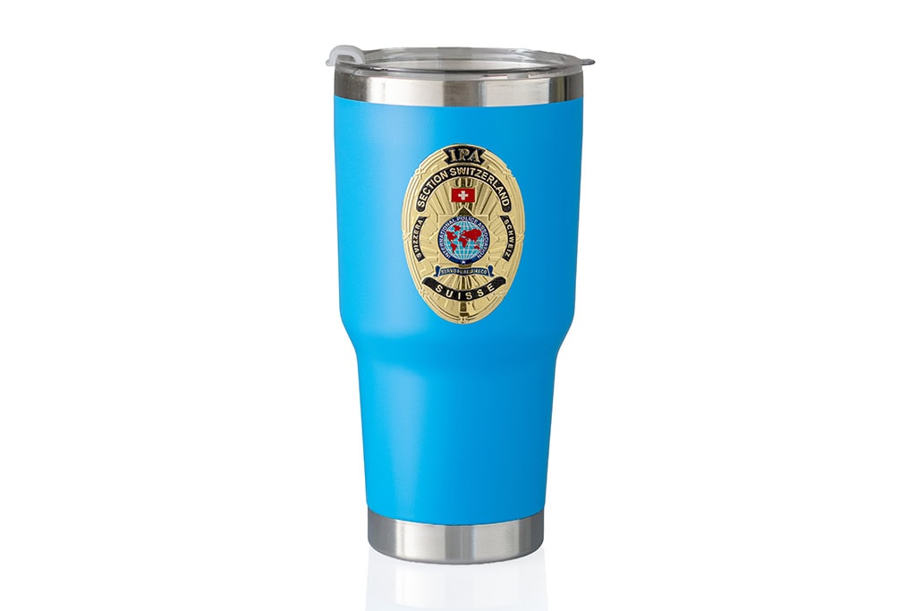 Blue vacuum-insulated thermos cup, 810 ml, made from high-quality stainless steel with lid