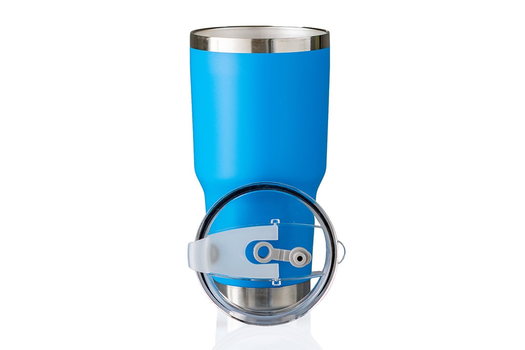 Blue vacuum-insulated thermos cup, 810 ml, made from high-quality stainless steel with lid