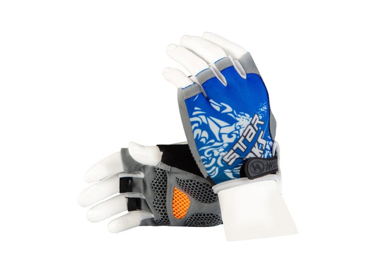 Gants de cyclisme unisexes avec rembourrage en gel : confort et adhérence à chaque sortie - bleu/blanc cycling gloves blue 01 Metal Badge