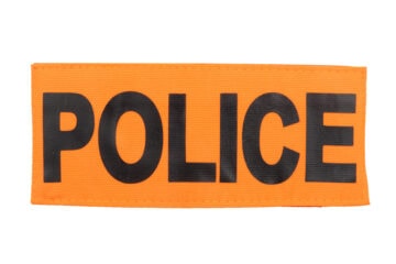 Brassard / Armbinde „POLICE“ Orange