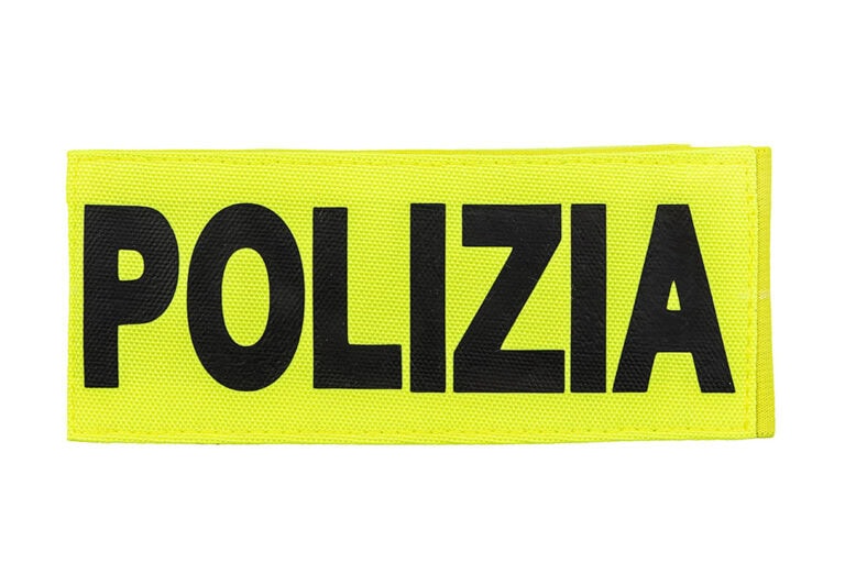 Brassard « POLIZIA » jaune citron 01 Armbinde POLIZIA lemon Metal Badge