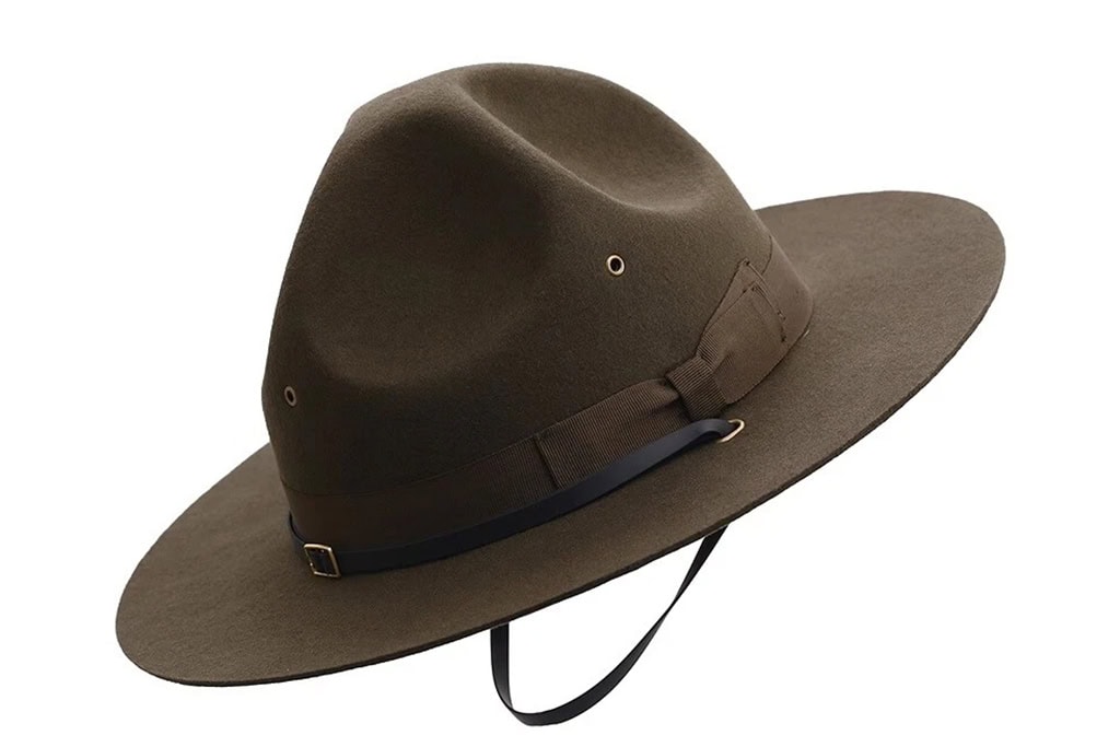 Sergeant & Military Campaign Hat – Oliv, 100 % Wollfilz