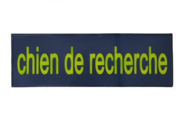 "Chien de recherche" identification patch for clothing with Velcro backing