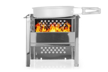 Tragbarer Camping Edelstahl Outdoor-Grill faltbar für Holz und Kohle