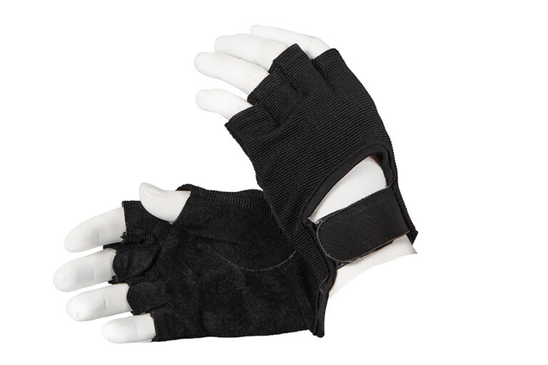 Gants de sport unisexes, gants à demi-doigts, nylon / daim 01 Trainingshandschuhe Metal Badge