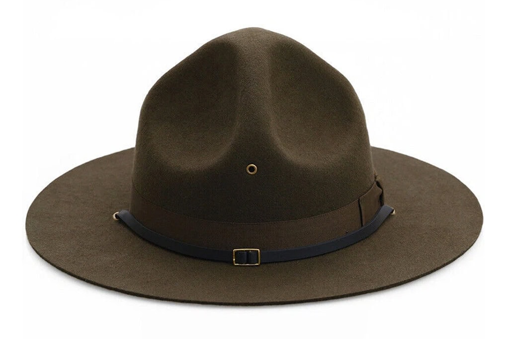 Sergeant & Military Campaign Hat – Oliv, 100 % Wollfilz