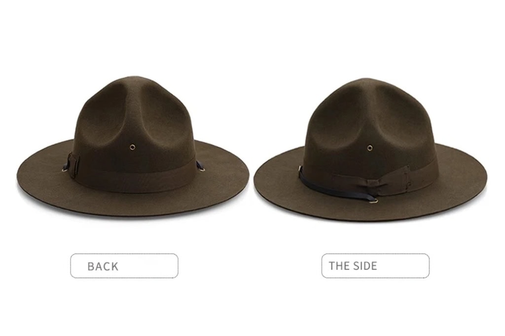 Sergeant & Military Campaign Hat – Oliv, 100 % Wollfilz