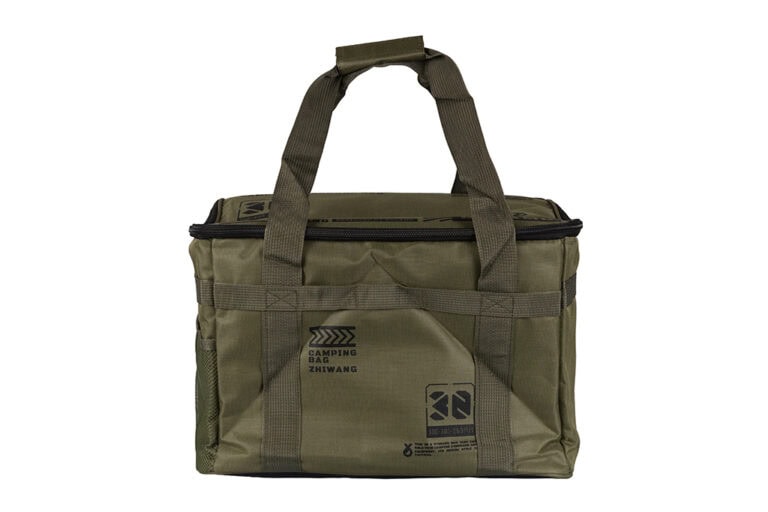 30-Litre MOLLE Camping Bag – Foldable & Robust, Olive Green 04 Camping Bag Metal Badge