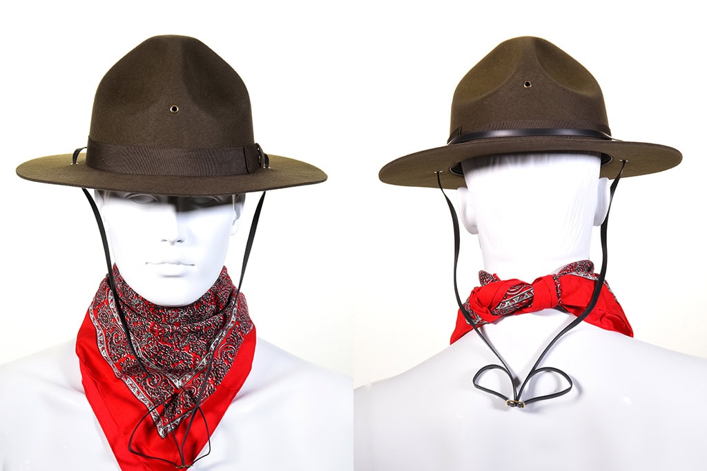 Sergeant & Military Campaign Hat – Oliv, 100 % Wollfilz