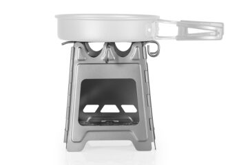 Tragbarer Camping Titanstahl Outdoor-Grill – faltbar für Holz und Kohle