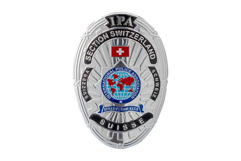 Adesivo 3D in alluminio argentato resistente alle intemperie Badge IPA 3D ALU IPA CH 2 Metal Badge
